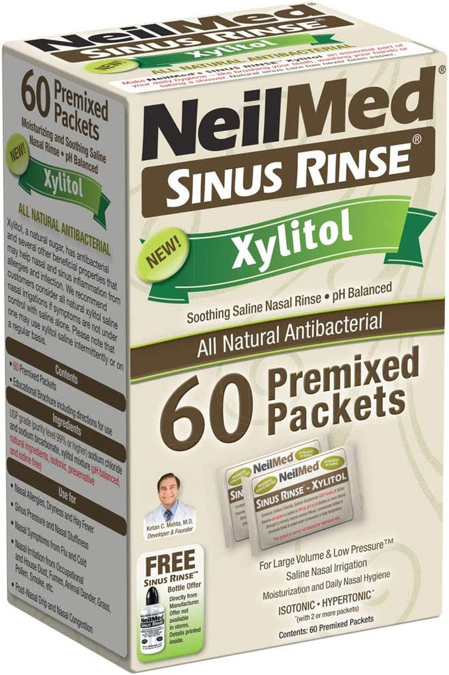 NEILMED SINUS RINSE PREMIXED REFILL PACKETS WITH XYLITOL 60ct