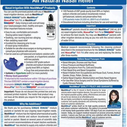NEILMED SINUS RINSE REGULAR PREMIXED 100ct