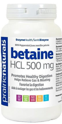 Prairie Naturals Betaine HCL 500mg 60vcaps 