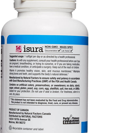 NATURAL FACTORS VITAMIN A 180sg