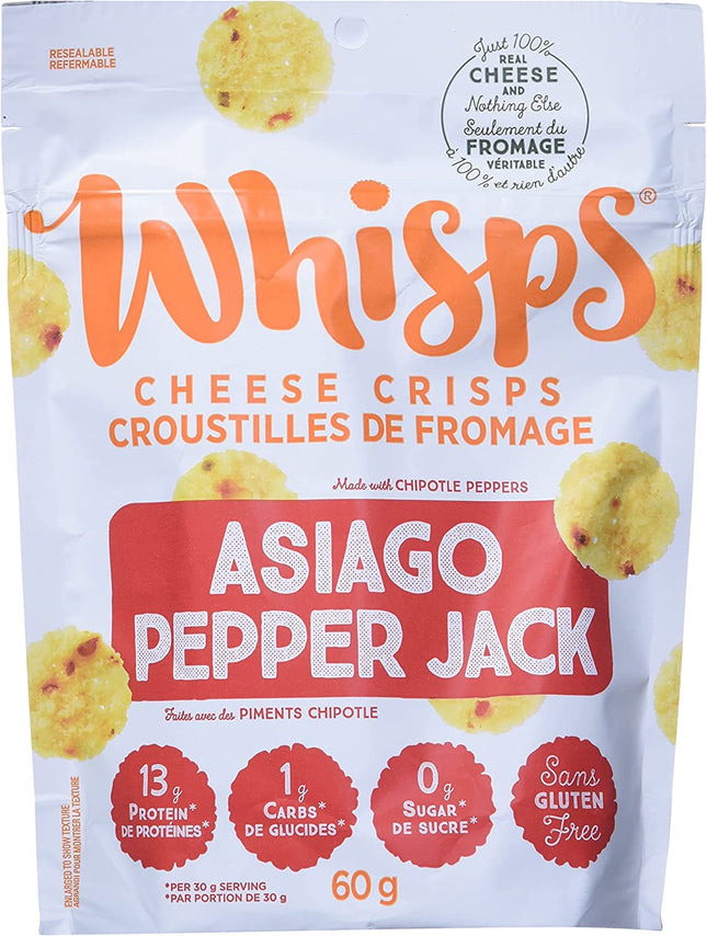 WHISPS ASIAGO PEPPER JACK CRISPS 60g