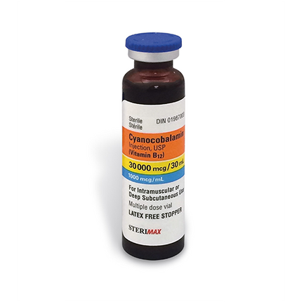 STERIMAX VITAMIN B12 CYANOCOBALAMIN INJECTION 1000mcg/ml 30ml