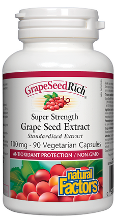 Natural Factors Grape Seed Rich Super Strength Grape Seed Extract 100mg 90vcaps
