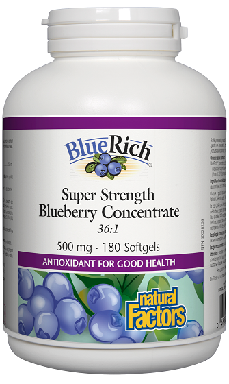 Natural Factors BlueRich Blueberry Concentrate 500mg 180sg