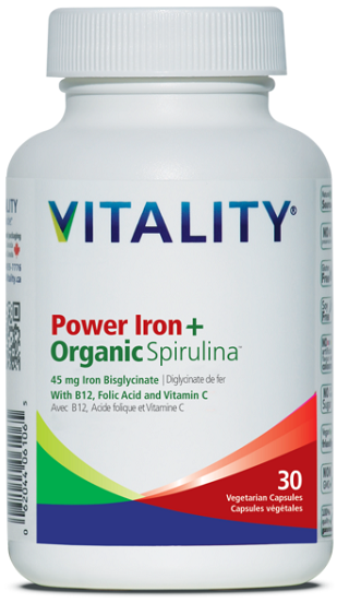 Vitality Power Iron Organic Spirulina 30caps