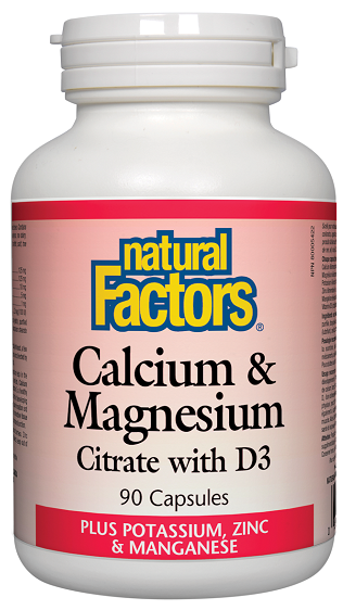 Natural Factors Calcium Factor with Potassium, Zinc, and Manganese 90caps