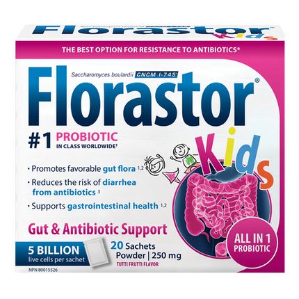 FLORASTOR 益生菌肠道和抗生素支持 - 儿童 20 粒