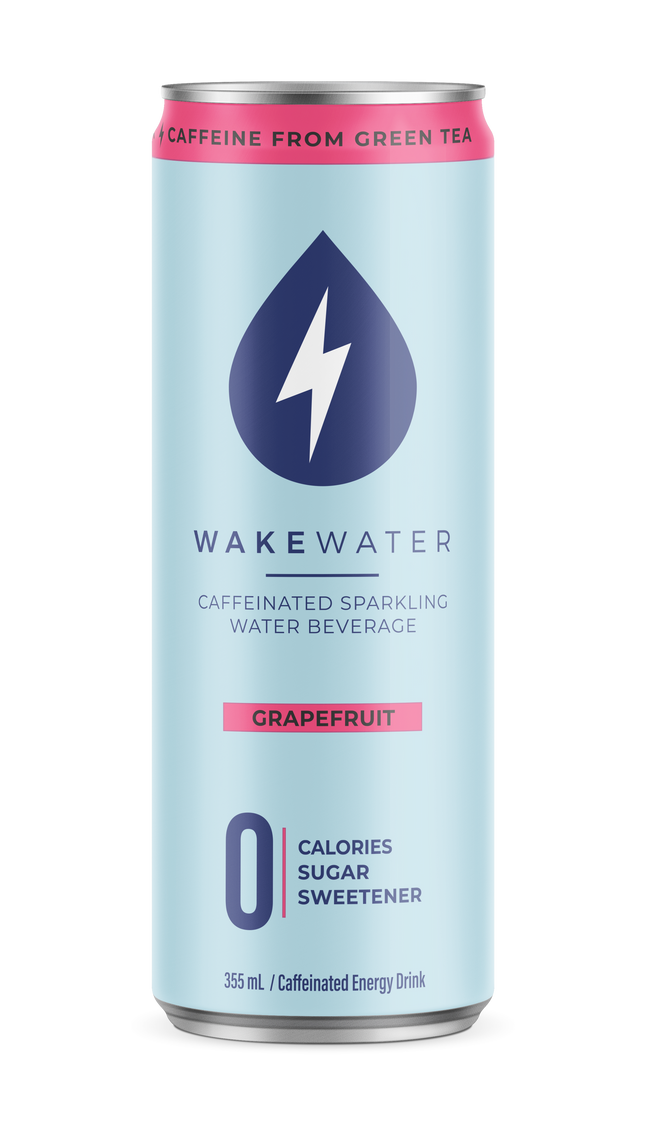 WAKE WATER CAFFEINATED SPARKLING WATER - GRAFEFRUIT 355ml