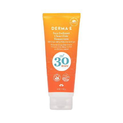 DERMA-E SUN DEFENSE CLEAR ZINC SUNSCREEN SPF30 BODY 113g