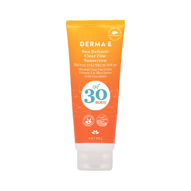 DERMA E SUN DEFENSE CLEAR ZINC SUNSCREEN SPF30 BODY 113g