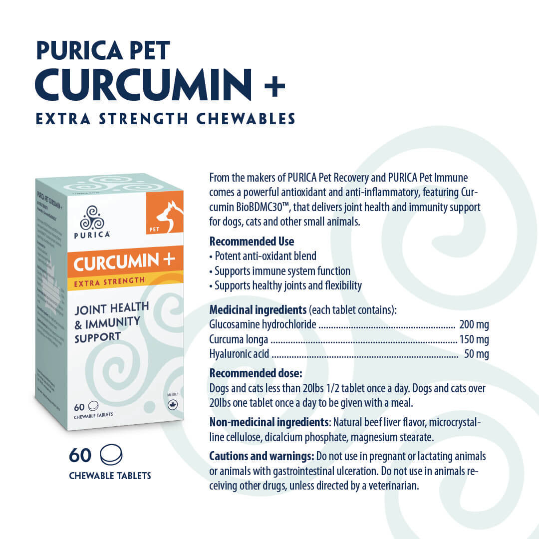 PURICA PET CURCUMIN + EXTRA STRENGTH 60abs Finlandia Natural Pharmacy
