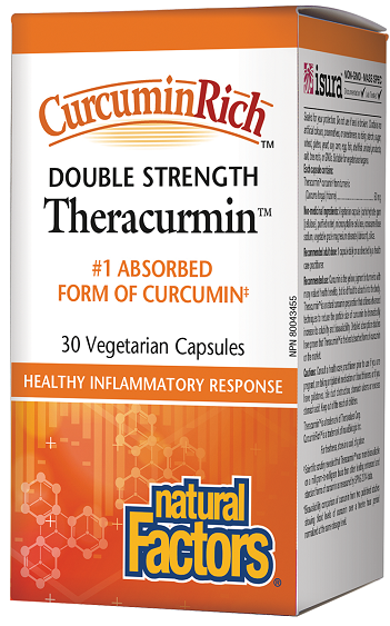 Natural Factors Curcumin Rich Double Strength Theracurmin 60mg 30vcaps