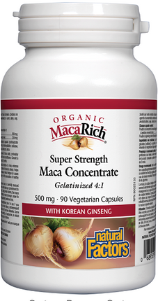 Natural Factors Maca Rich Organic Super Strength Maca Concentrate 500mg 90vcaps