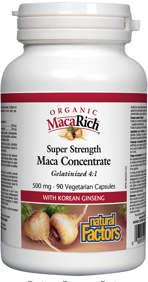 Natural Factors Maca Rich Organic Super Strength Maca Concentrate 500mg 90vcaps