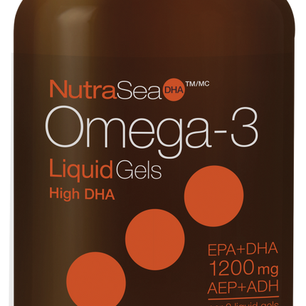 NutraSea Omega-3 DHA Liquid Gels - Fresh Mint Flavour 60sg