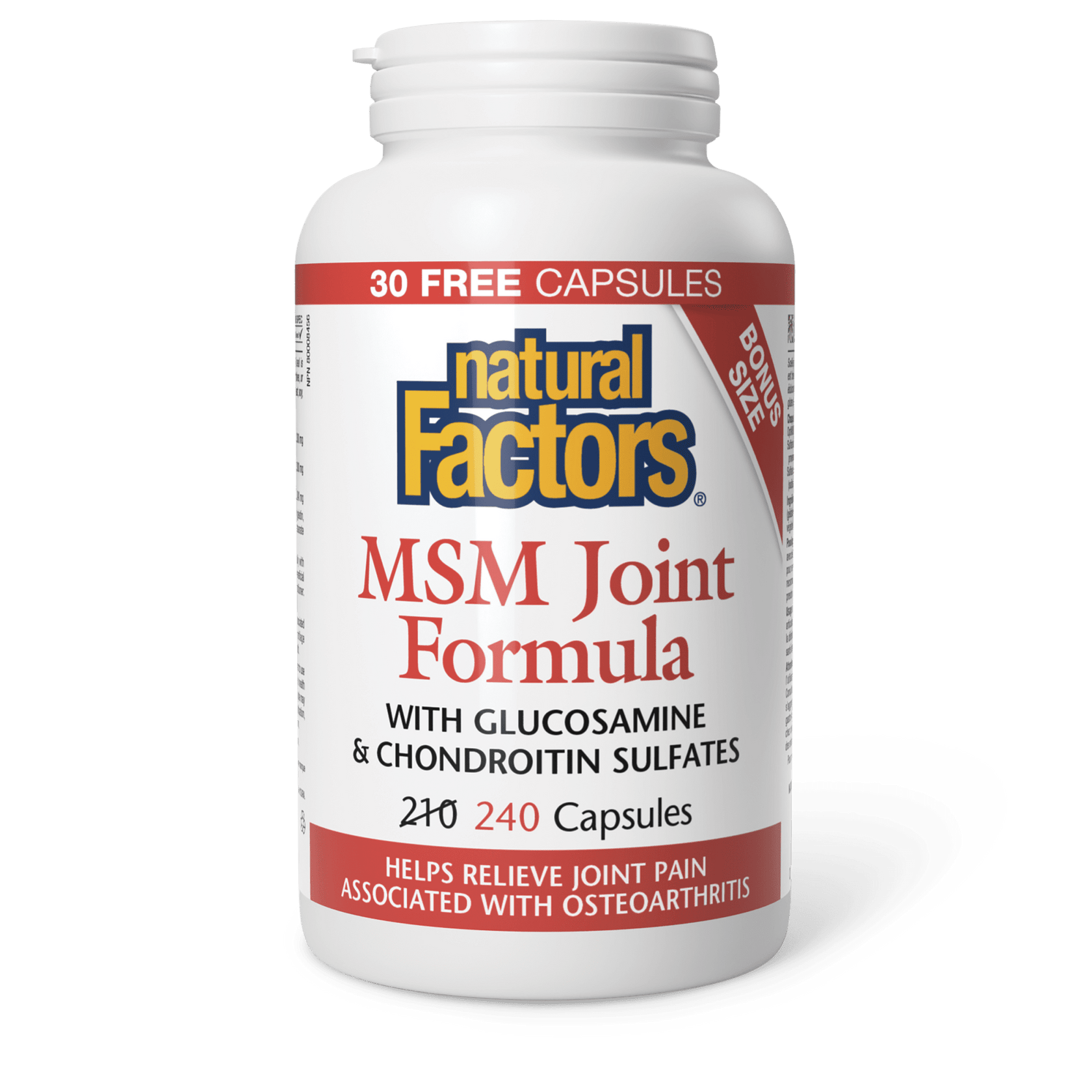 NATURAL FACTORS MSM JOINT FORMULA WITH GLUSOSAMINE & CHONDROITIN ...
