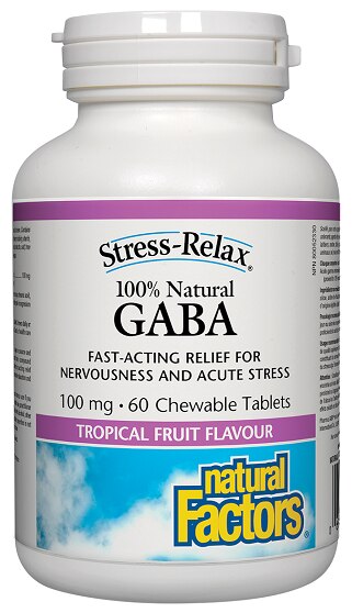 Natural Factors 100% Natural GABA 100mg 60chewtabs