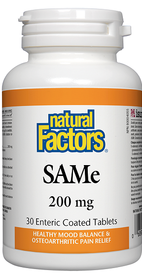 Natural Factors SAMEe ISO Active 200mg 30tabs