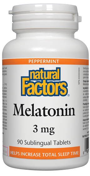 Natural Factors Melatonin Peppermint Sublingual 3mg 90tabs