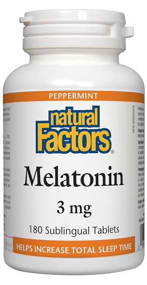Natural Factors Melatonin Peppermint Sublingual 3mg 180tabs
