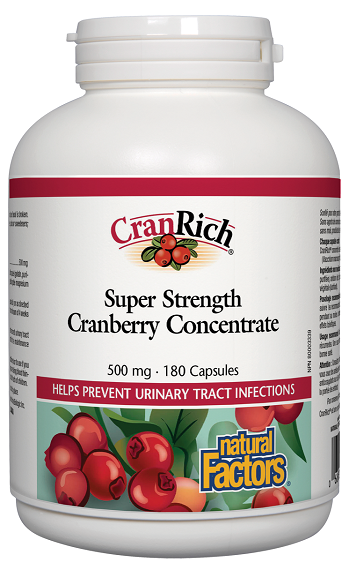 Natural Factors CranRich Organic Super Strength Cranberry Concentrate 500mg 180caps