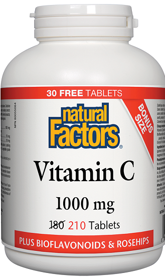 Natural Factors Vitamin C 1000mg Plus Bioflavonoids & Rose Hips 210tabs