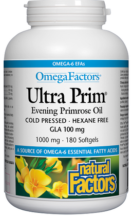 Natural Factors Omega Factors Ultra Prim Evening Primrose Oil 1000mg 180sg