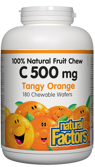 Natural Factors Natural Fruit Chew C 500mg Tangy Orange 180chews