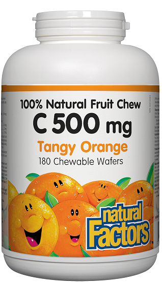 Natural Factors Natural Fruit Chew C 500mg Tangy Orange 180chews 