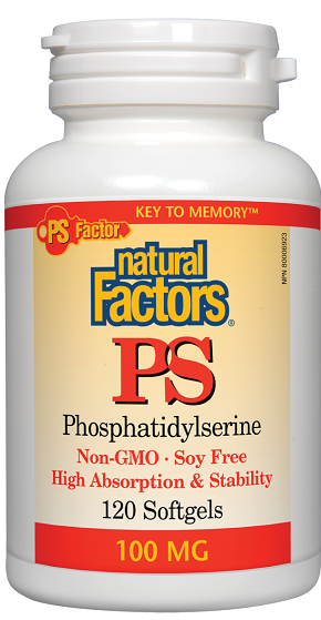 Natural Factors Phosphatidylserine non-GMO Soy Free 100mg 120sg