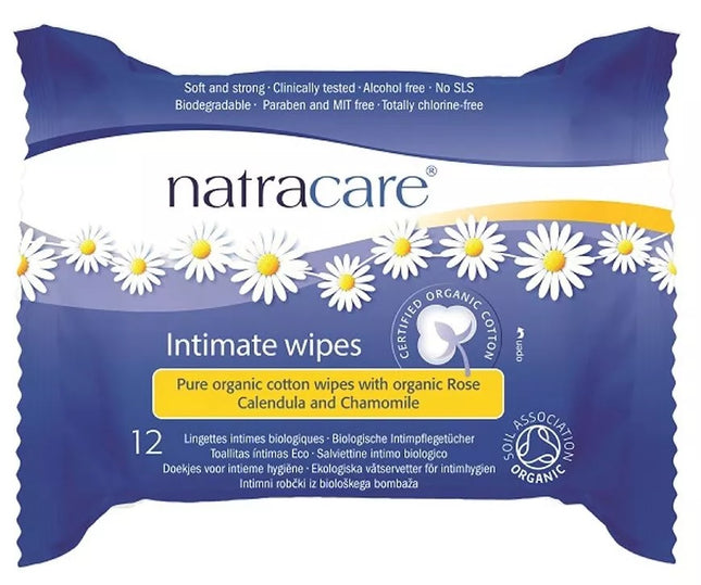 NatraCare Organic & Natural Intimate Wipes 12 Wipes