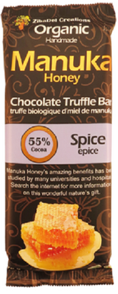 ZibaDel Manuka Honey Organic Chocolate Truffle Bar Spice 70g