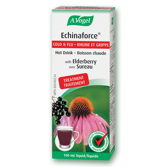 A VOGEL ECHINAFORCE COLD & FLU HOT DRINK WITH ELDERBERRY 100ml