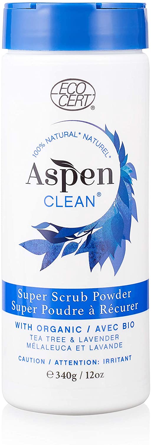 AspenClean SuperScrub Scouring Powder with Organic Tea & Lavender Essential Oils 340g