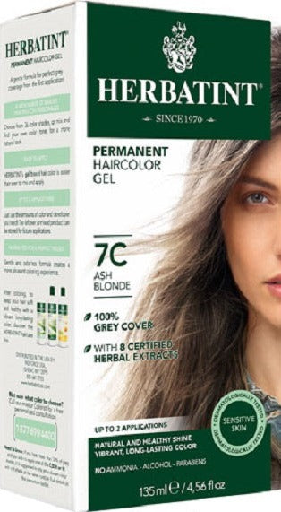 Herbatint Permanent Herbal Haircolour Gel With Aloe Vera 7C 135ml