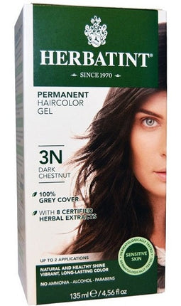 Herbatint Permanent Herbal Haircolour Gel With Aloe Vera 3N 135ml