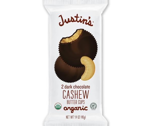 JUSTIN'S DARK CHOC CASHEW BUTTER CUPS 40g, 840379188455 – Finlandia Natural  Pharmacy