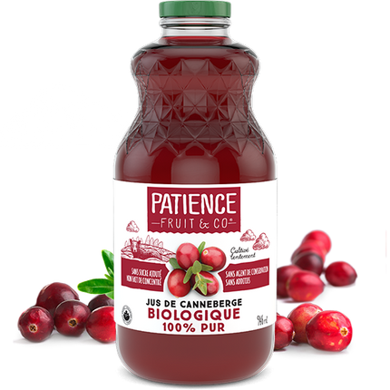 PATIENCE PURE UNSWEETENED ORGANIC CRANBERRY JUICE 946ml