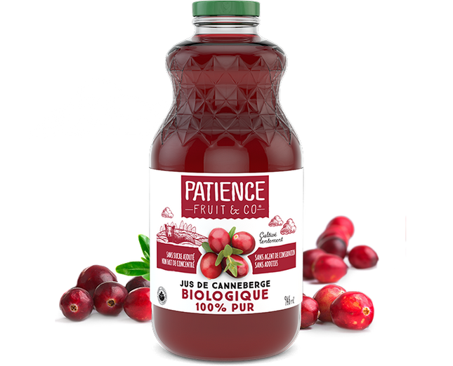 PATIENCE PURE UNSWEETENED ORGANIC CRANBERRY JUICE 946ml
