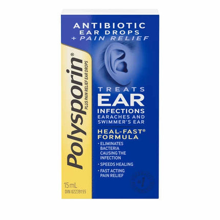 POLYSPORIN PLUS PAIN RELIEF EAR DROPS 15ml